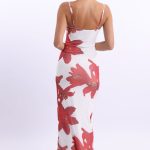 White Floral Bodycon Dress Maxi Mesh 5