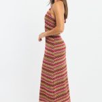 Multi Stripe Midi Dress Halter Neck 3