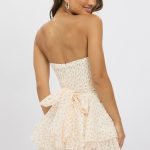 Orange Floral Strapless Dress Mini 5