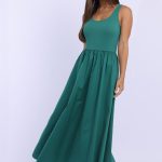 Green Midi Dress Ribbed Bodice 2