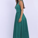 Green Midi Dress Ribbed Bodice 3