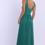 Green Midi Dress Ribbed Bodice 4