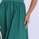 Green Midi Dress Ribbed Bodice 5