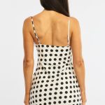 White Polka Dot Mini Dress V-neck 4