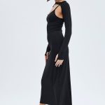 Black Shrug & Dress Set Long Sleeve Maxi Bodycon Jersey 4