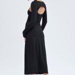 Black Shrug & Dress Set Long Sleeve Maxi Bodycon Jersey 5