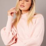 Pink Knit Dress Long Sleeve Mini 2