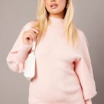 Pink Knit Dress Long Sleeve Mini 3