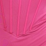 Pink Bodycon Dress Corset Detail Mini 6