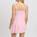 Pink Fit And Flare Dress Corset Detail Mini 5